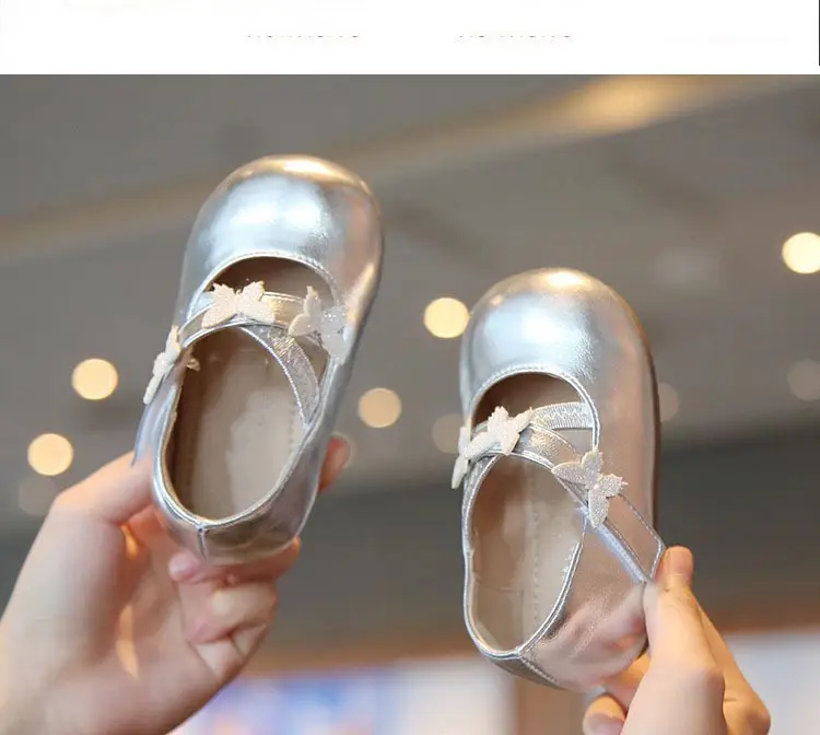 Silver Bow Baby Shoes for 0-2Yrs Non-Slip Soft Bottom — feature 4