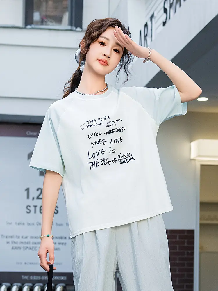 2025 Spring Women Short Sleeve T-Shirt White Korean Style - Image 8