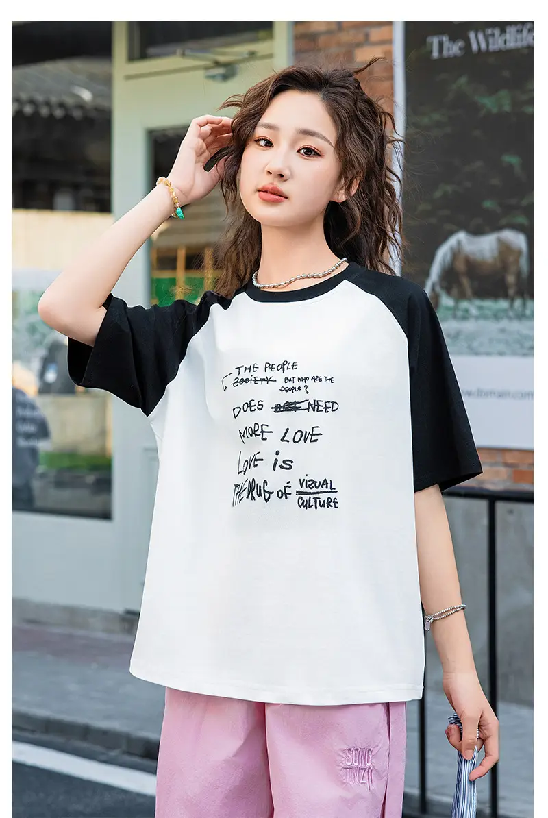2025 Spring Women Short Sleeve T-Shirt White Korean Style β feature 14