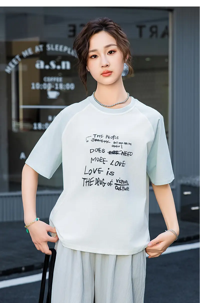2025 Spring Women Short Sleeve T-Shirt White Korean Style β feature 21