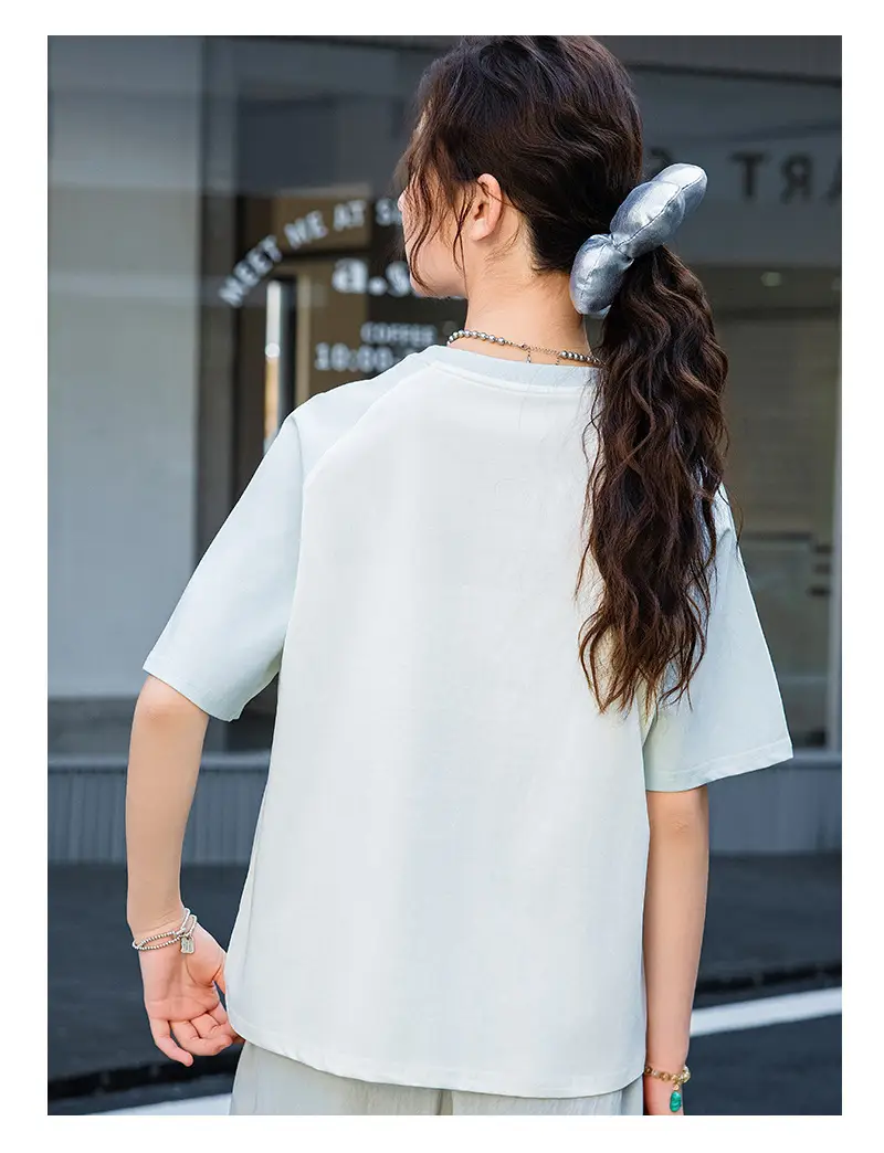 2025 Spring Women Short Sleeve T-Shirt White Korean Style β feature 22