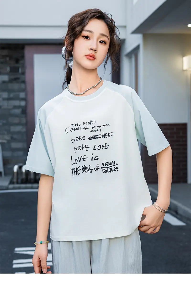 2025 Spring Women Short Sleeve T-Shirt White Korean Style β feature 23
