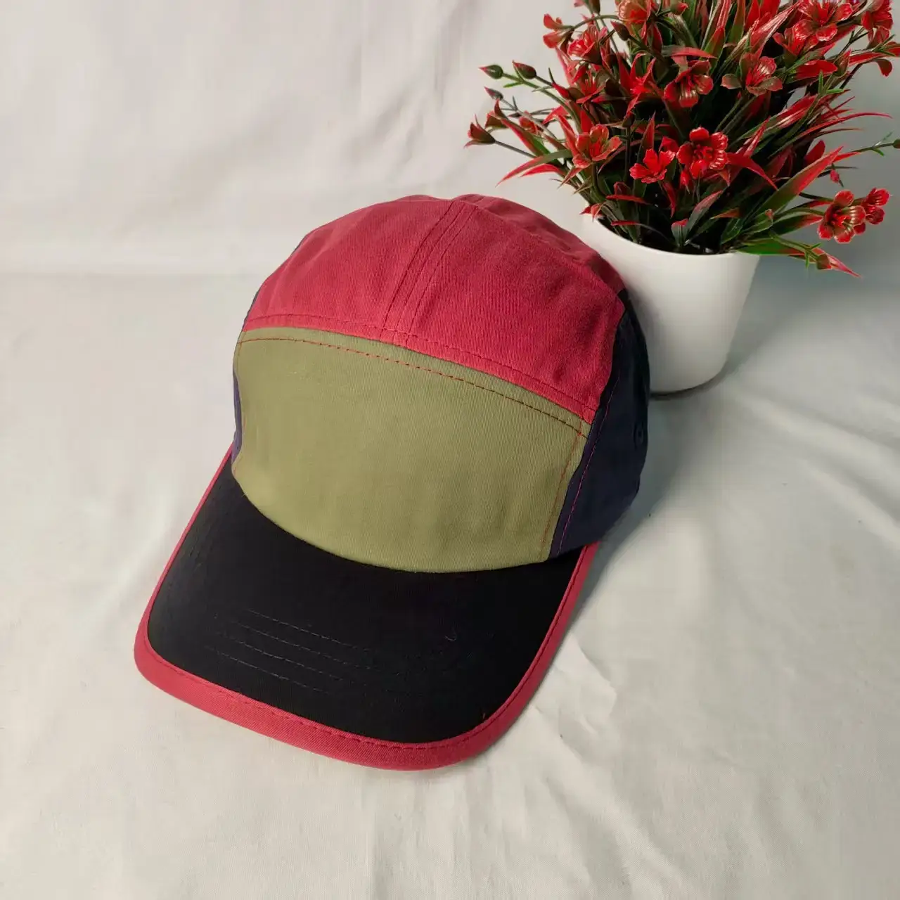 American Style Retro Color-Block Baseball Cap for Men Women