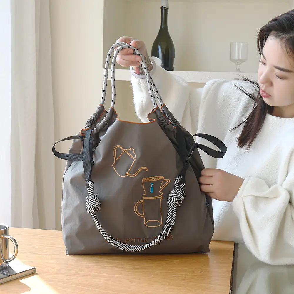 Women's Embroidered Tea Cup Bag Large Capacity Shoulder Crossbody - Image 20