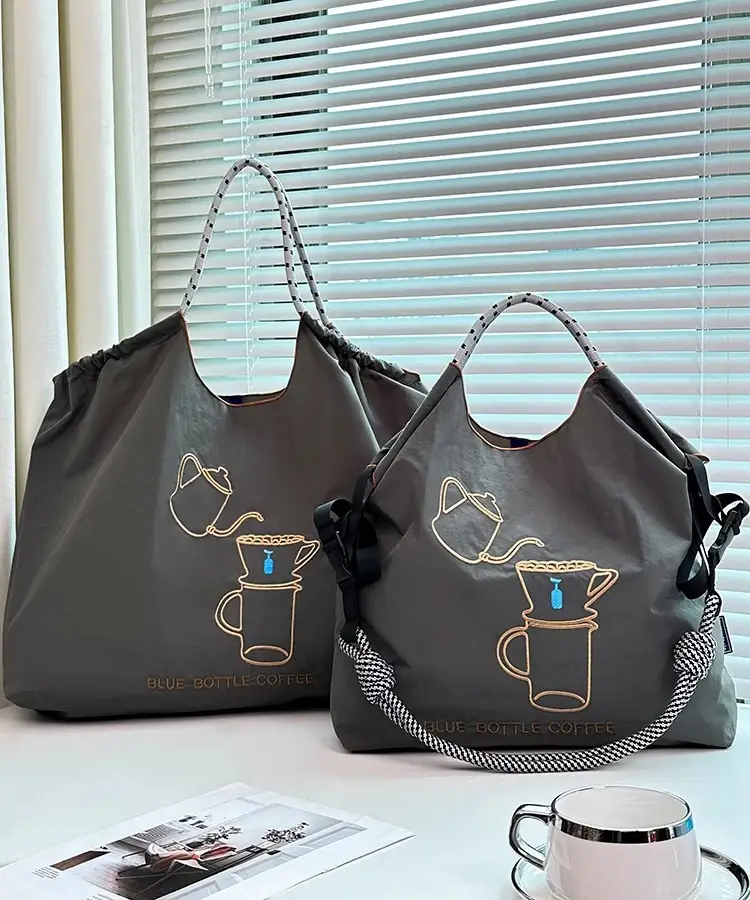 Women's Embroidered Tea Cup Bag Large Capacity Shoulder Crossbody — feature 3