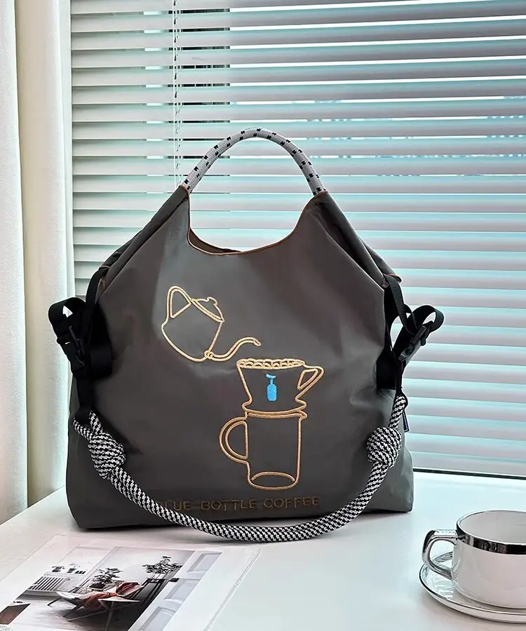Women's Embroidered Tea Cup Bag Large Capacity Shoulder Crossbody — feature 6