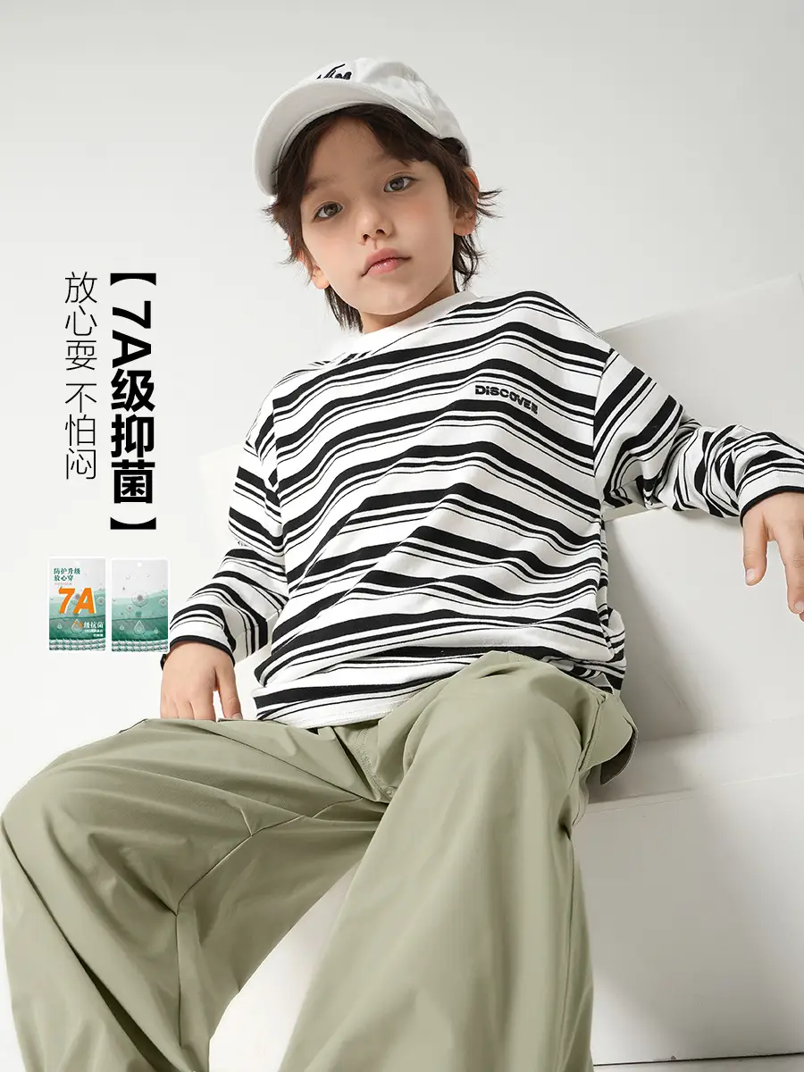 Boys Striped Long Sleeve T-Shirt Spring Autumn Kids - Image 3