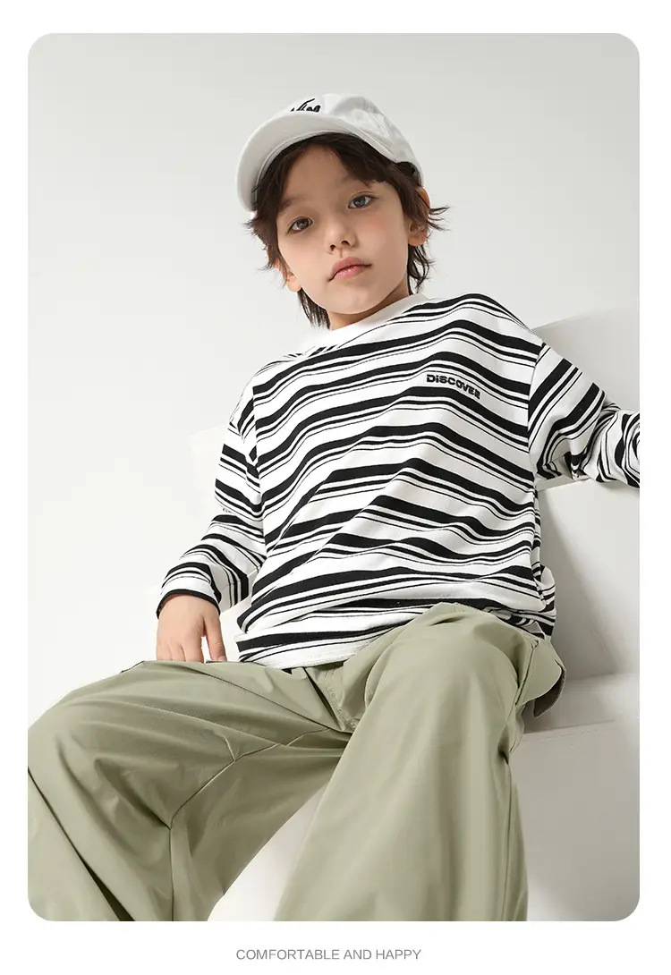Boys Striped Long Sleeve T-Shirt Spring Autumn Kids — feature 14