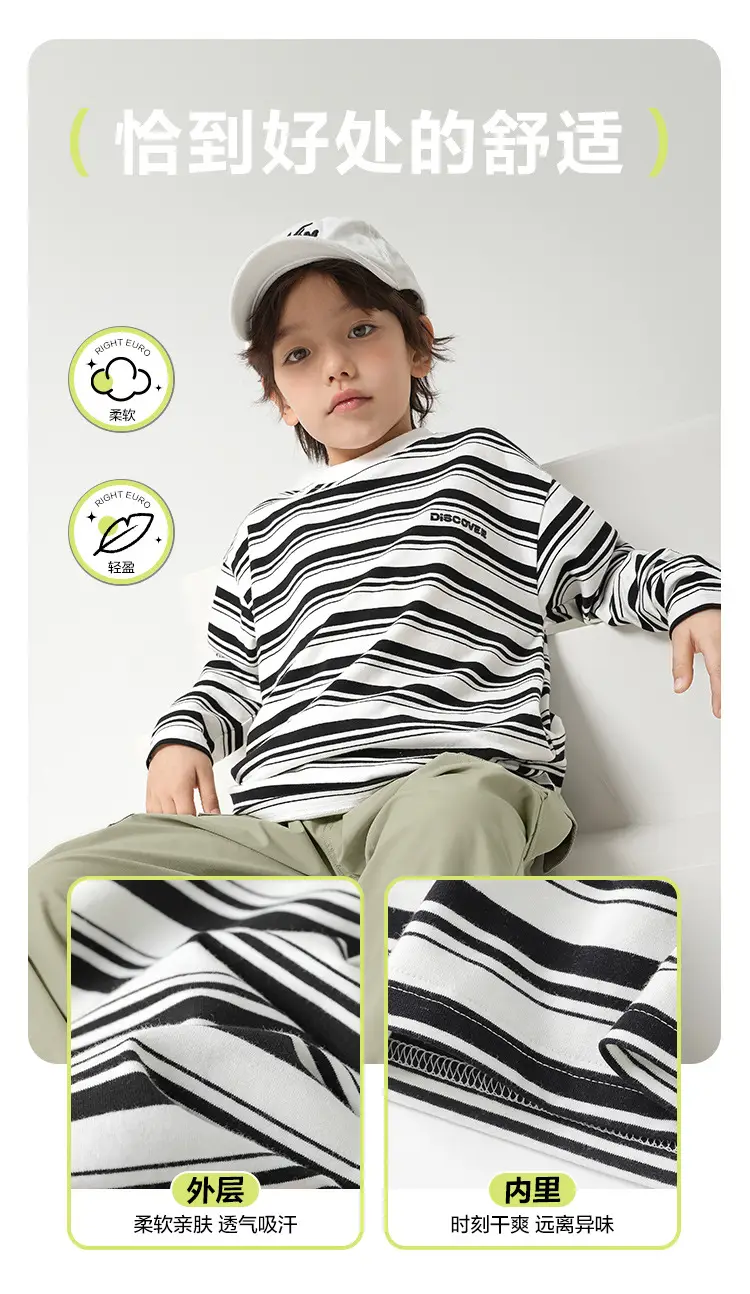 Boys Striped Long Sleeve T-Shirt Spring Autumn Kids — feature 5