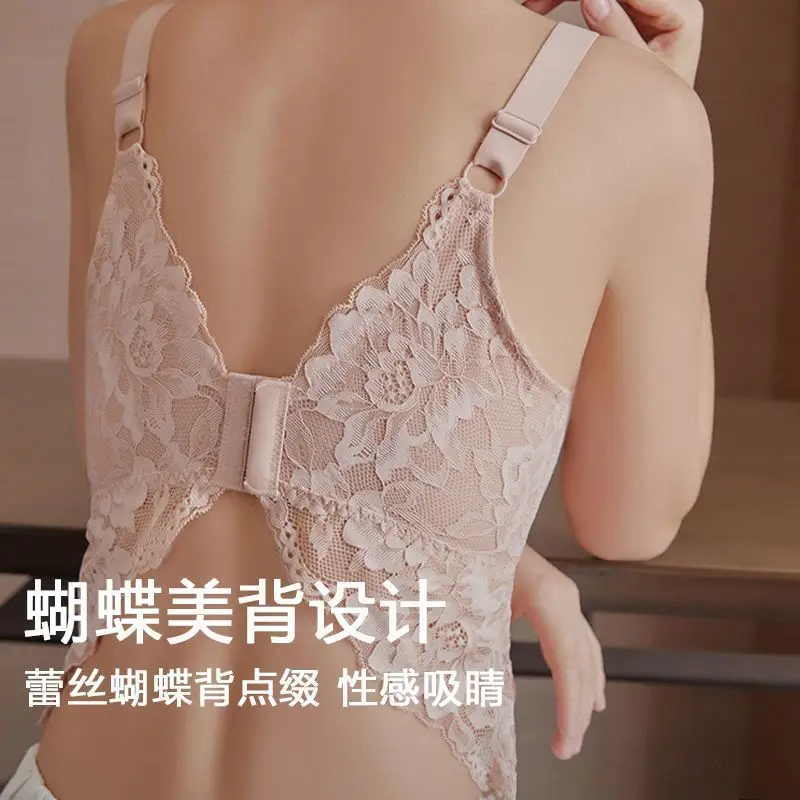 Lace Intimates for Women with Big Breasts, Anti-Exposure, Sexy and Beautiful Back Tube Top, Summer Thin Large Size Bra, Full Cup
