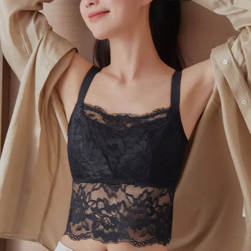 Lace Intimates for Women with Big Breasts, Anti-Exposure, Sexy and Beautiful Back Tube Top, Summer Thin Large Size Bra, Full Cup