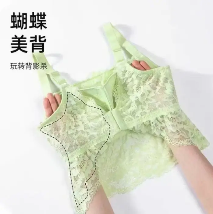 Lace Intimates for Women with Big Breasts, Anti-Exposure, Sexy and Beautiful Back Tube Top, Summer Thin Large Size Bra, Full Cup