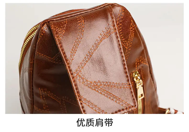 Black Quilted Women's Chest Bag with Geometric Strap — feature 35