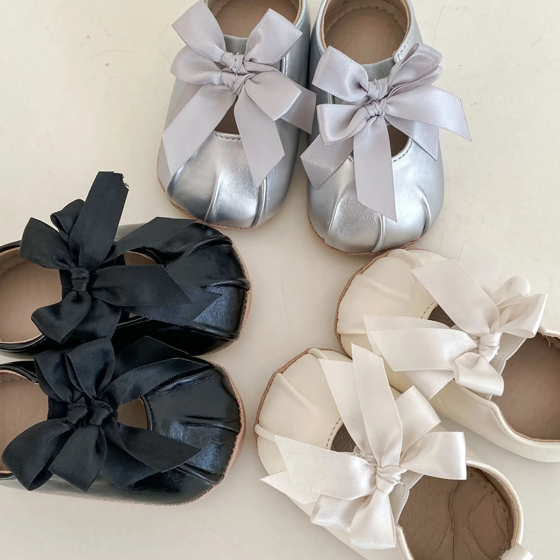 Silver Bow Baby Shoes for Toddler Girls — feature 11