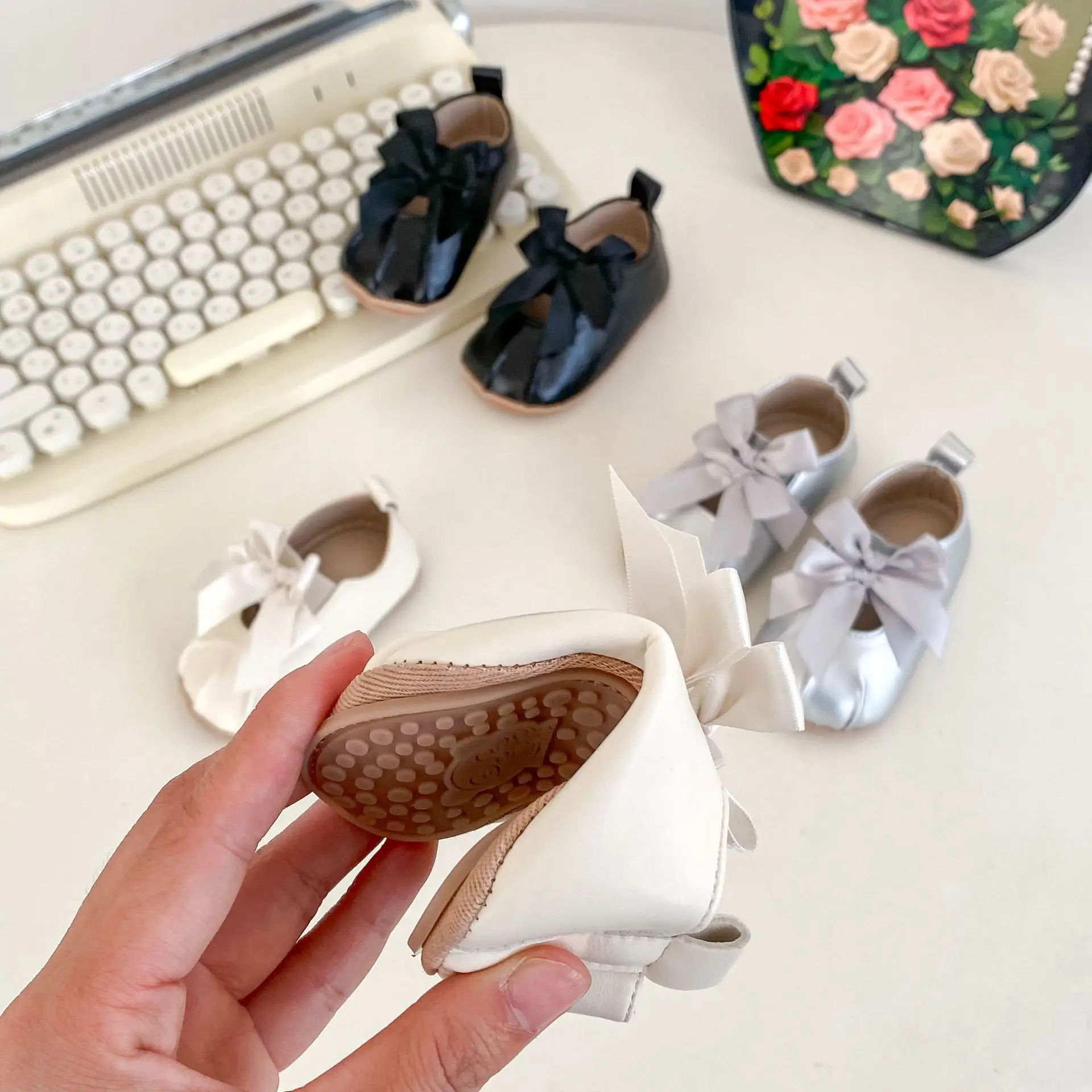 Silver Bow Baby Shoes for Toddler Girls — feature 18