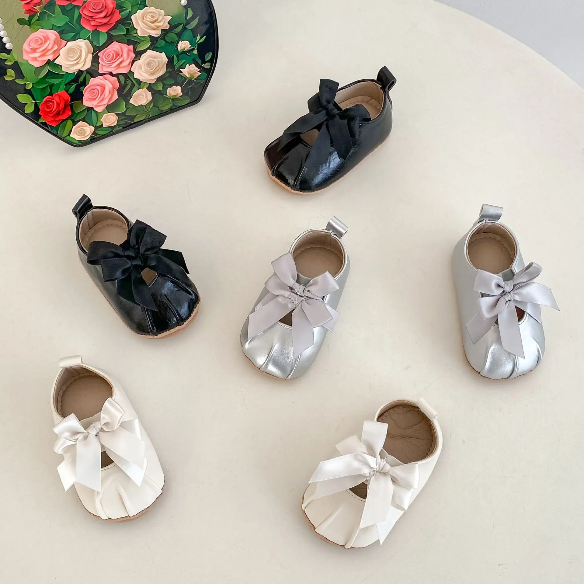 Silver Bow Baby Shoes for Toddler Girls — feature 9