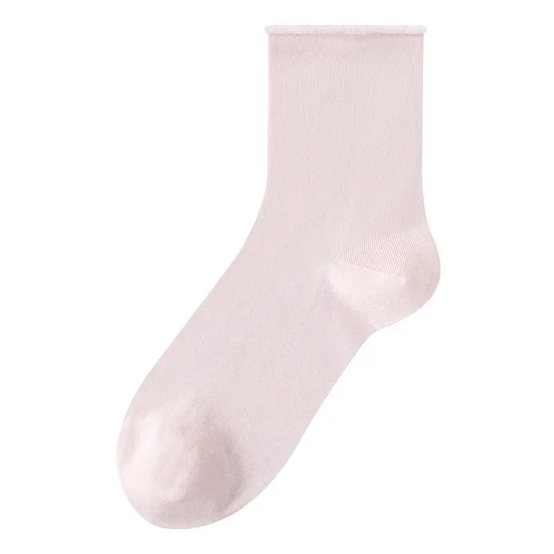 Mulberry Silk Ultra-thin Breathable Women's Stacking Socks Roll-up Super Loosen Moon Socks Summer Modal White Mid-tube Socks - Image 8