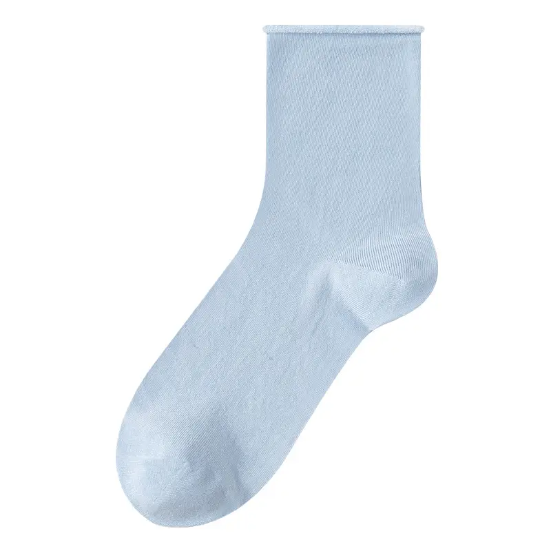Mulberry Silk Ultra-thin Breathable Women's Stacking Socks Roll-up Super Loosen Moon Socks Summer Modal White Mid-tube Socks - Image 9