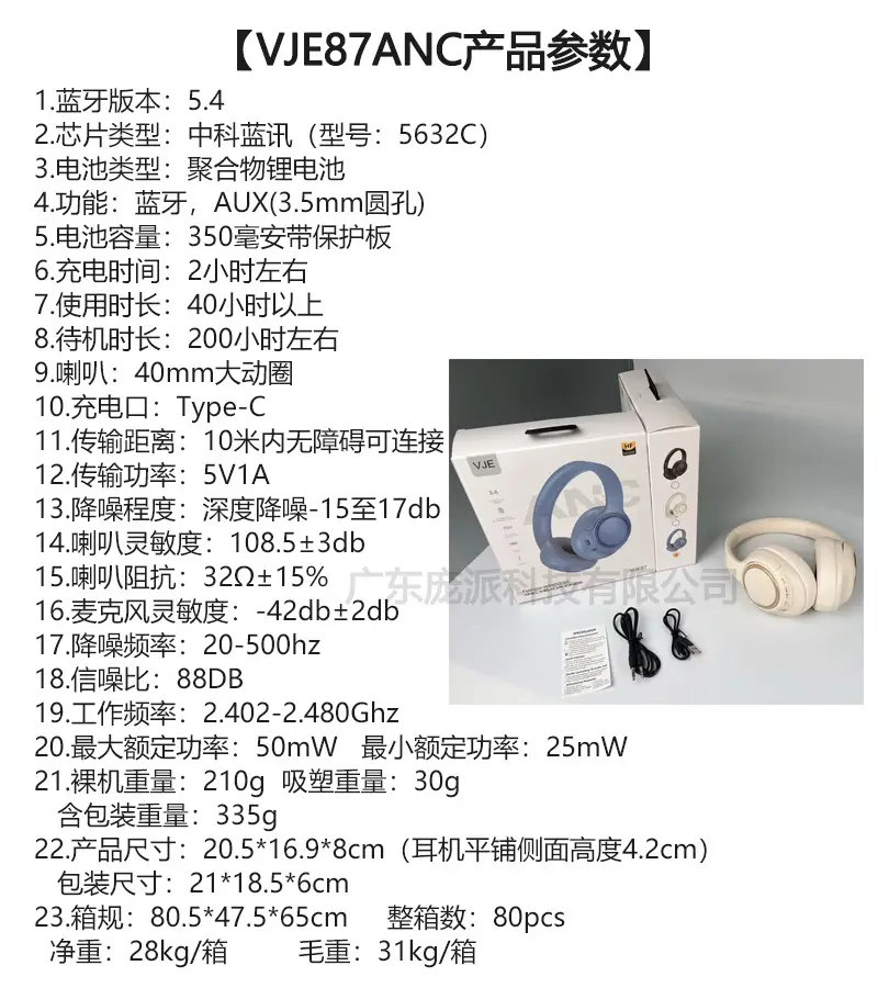 Wireless Headset with Bluetooth 5.3 Long Life Noise Reduction β feature 3