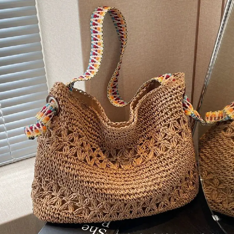 Woven Straw Shoulder Bag Large Capacity Fashion Women's - Image 3
