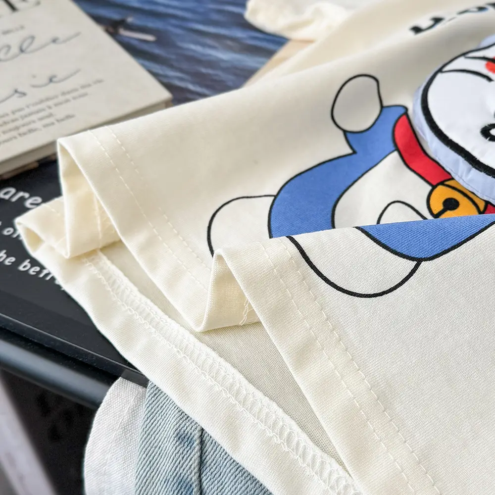 Children's Cartoon T-Shirt Cream 2025 Summer Loose Fit — feature 4