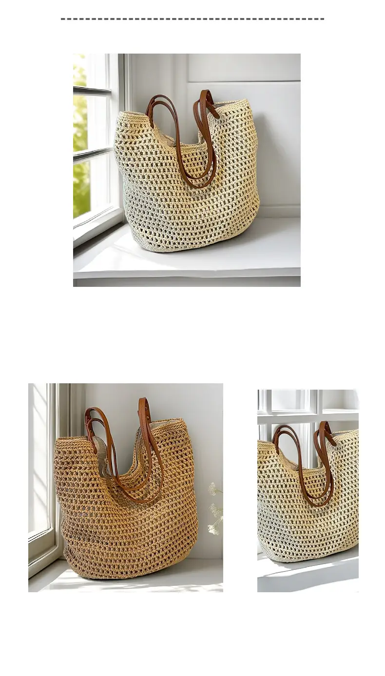 Hand-Woven Cotton Beach Bag Large Capacity — feature 15