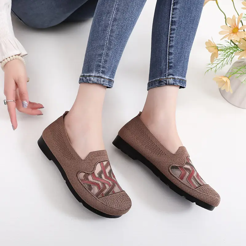 New Old Beijing Cloth Shoes Women's Summer Mesh Breathable Mother Shoes Slip-in Comfortable Cloth Shoes for the Elderly Flat Shoes - Image 3
