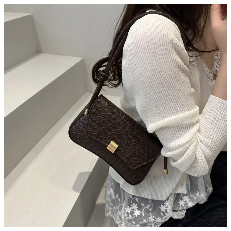 White Croc Embroidered Women's Lock Commuter Bag — feature 12
