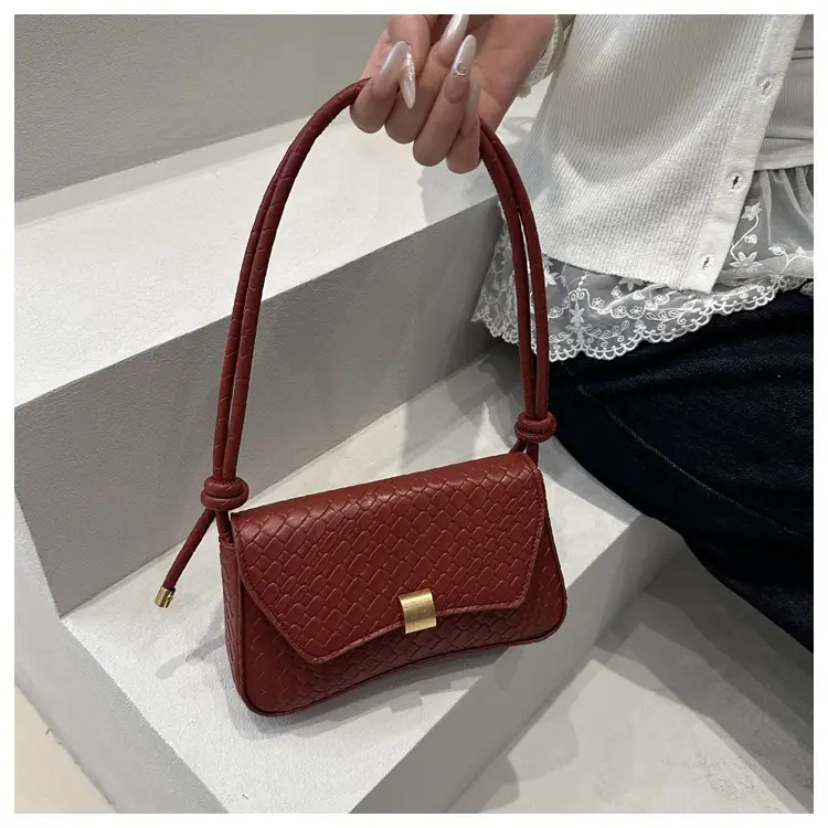 White Croc Embroidered Women's Lock Commuter Bag — feature 14