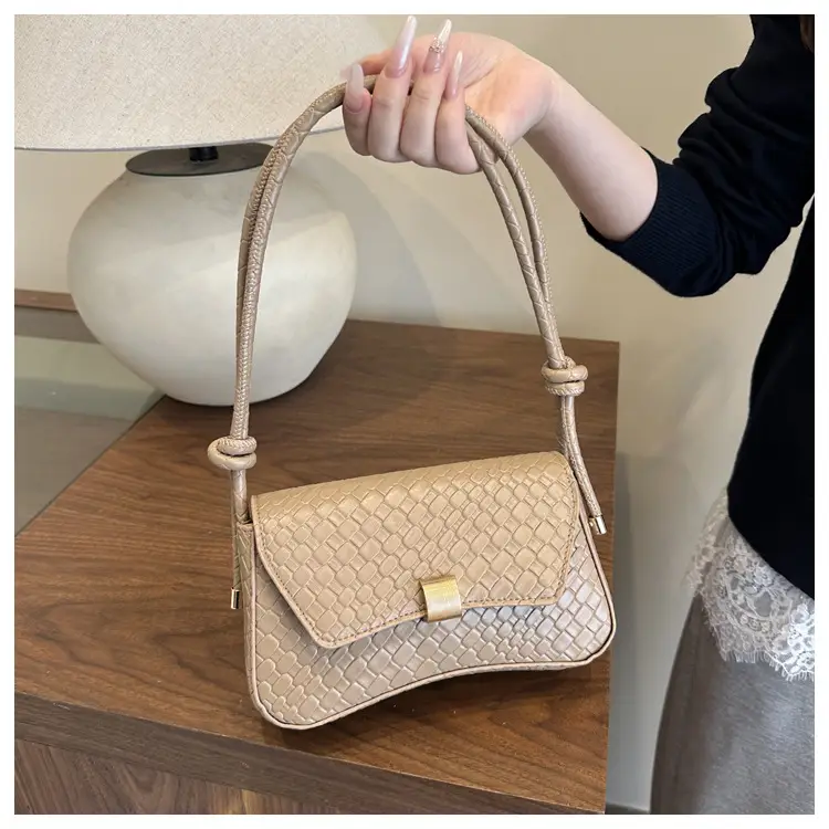 White Croc Embroidered Women's Lock Commuter Bag — feature 21