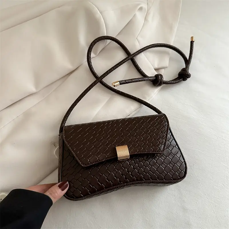 White Croc Embroidered Women's Lock Commuter Bag - Image 3
