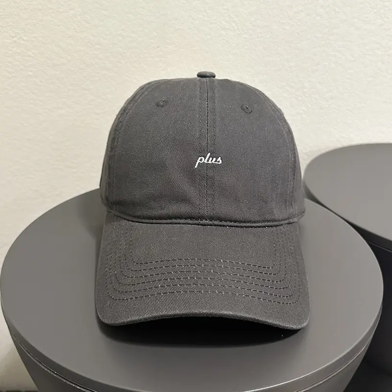 Women's Gray Plus Embroidered Baseball Cap