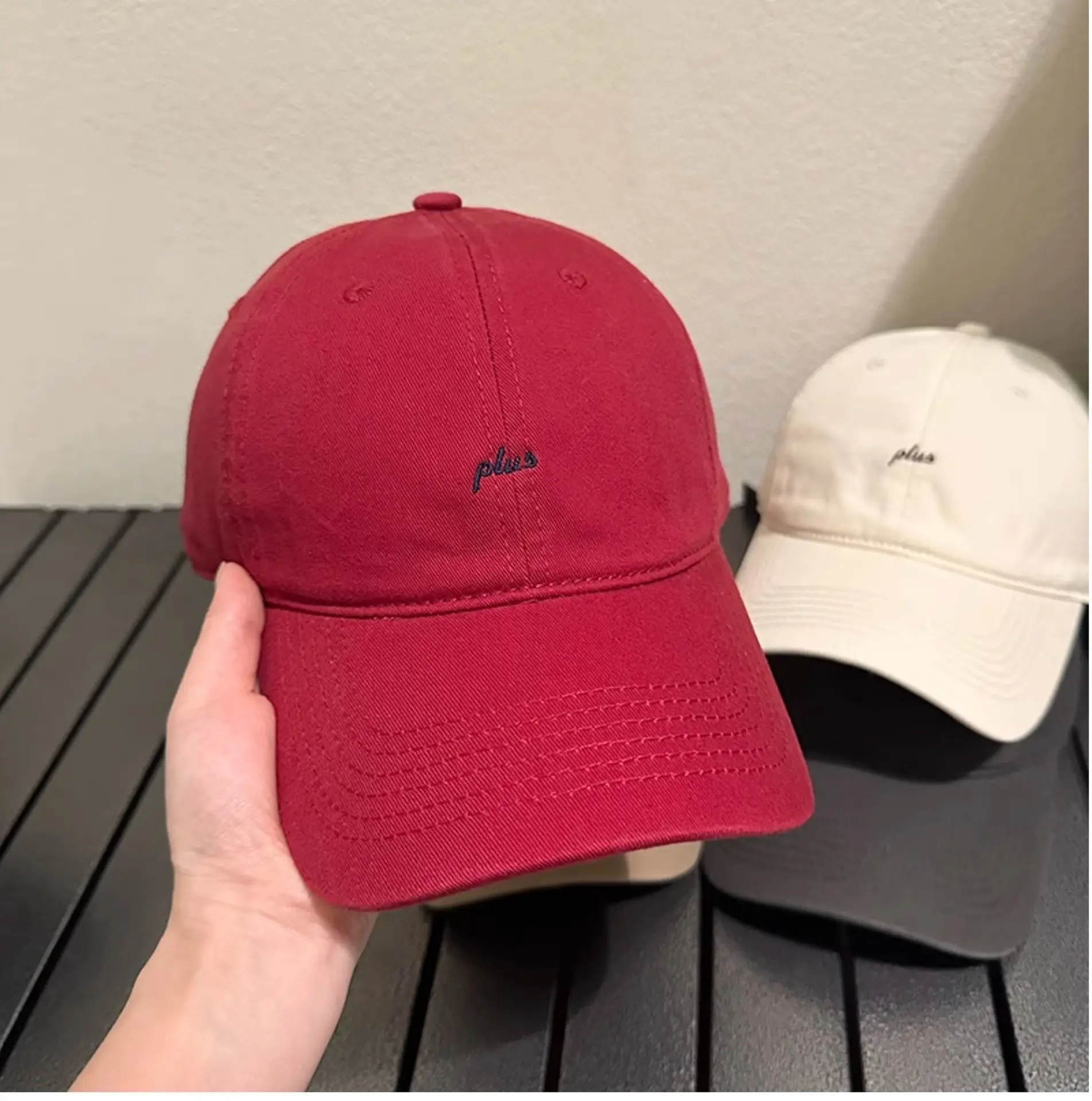 Women's Gray Plus Embroidered Baseball Cap — feature 1