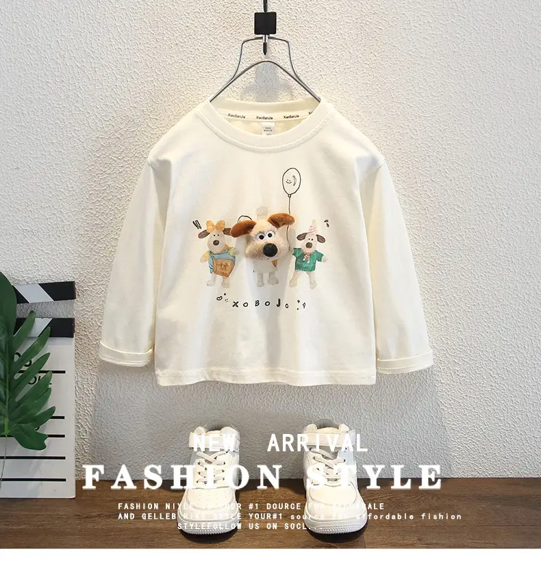 Boys Long Sleeve T-Shirt Cream Spring 2025 — feature 1