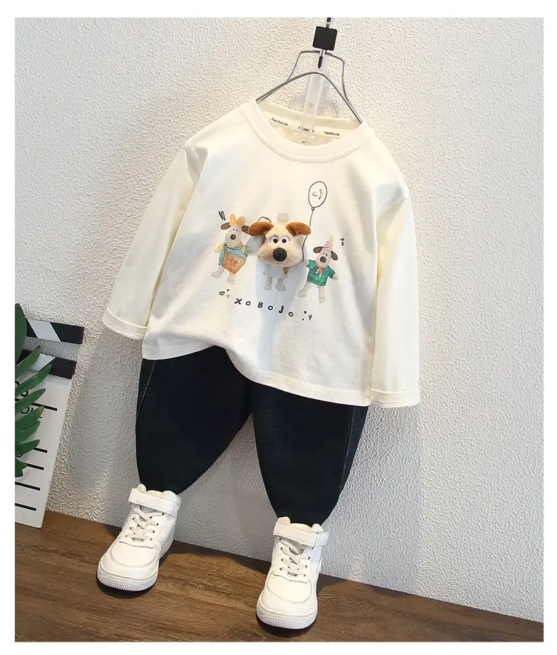 Boys Long Sleeve T-Shirt Cream Spring 2025 — feature 5