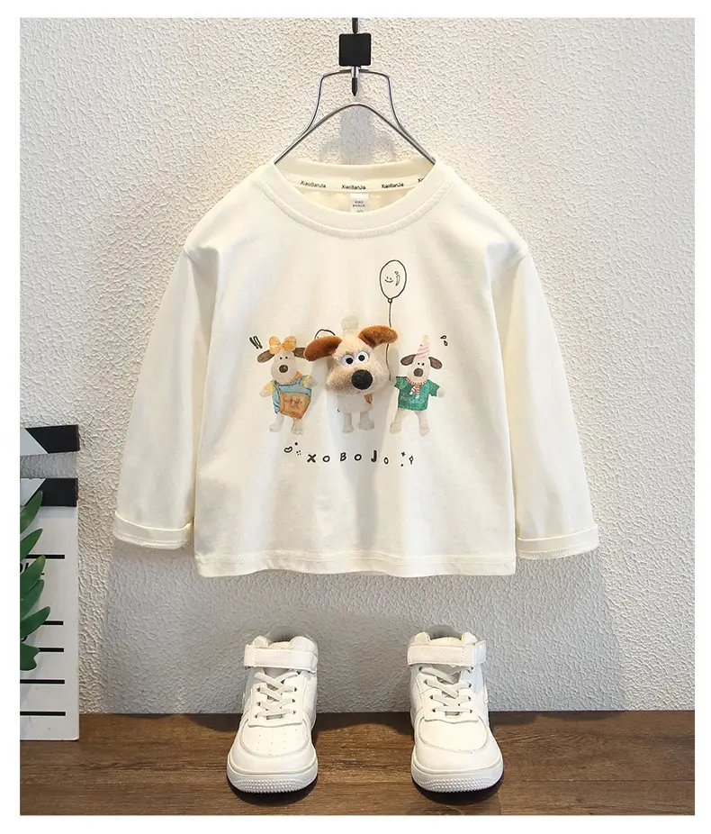Boys Long Sleeve T-Shirt Cream Spring 2025 — feature 7