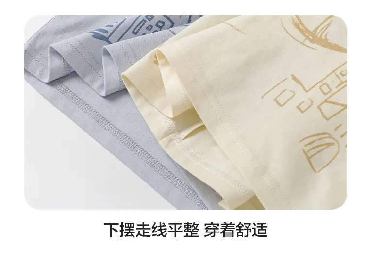 Right European Boys T-Shirt Summer Wear Light Gray Cartoon Print — feature 17
