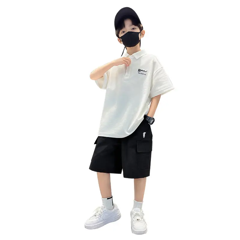 Boys Polo Shirt Black Short Sleeve Summer 2026 Large - Image 7