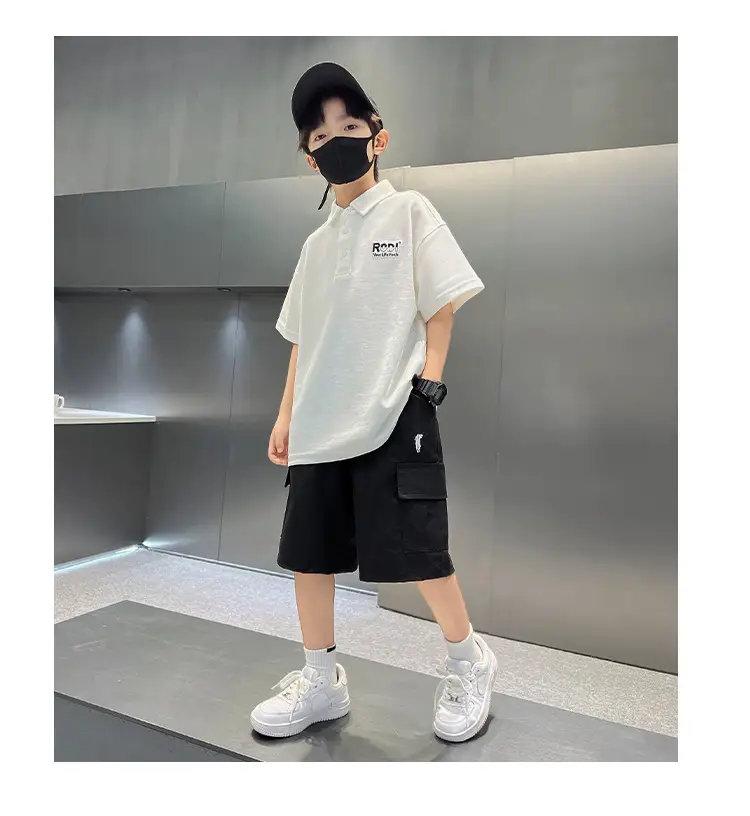 Boys Polo Shirt Black Short Sleeve Summer 2026 Large — feature 10