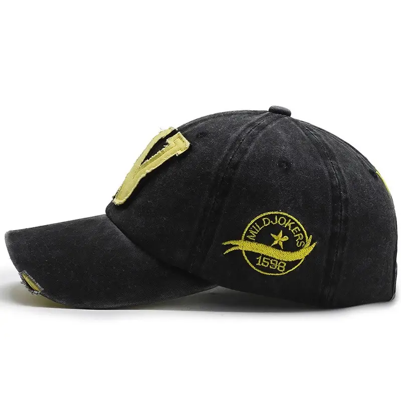 W Letter Baseball Cap Black Yellow Hot Summer - Image 10