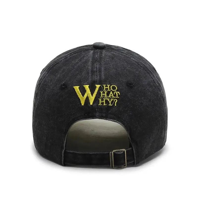 W Letter Baseball Cap Black Yellow Hot Summer - Image 11