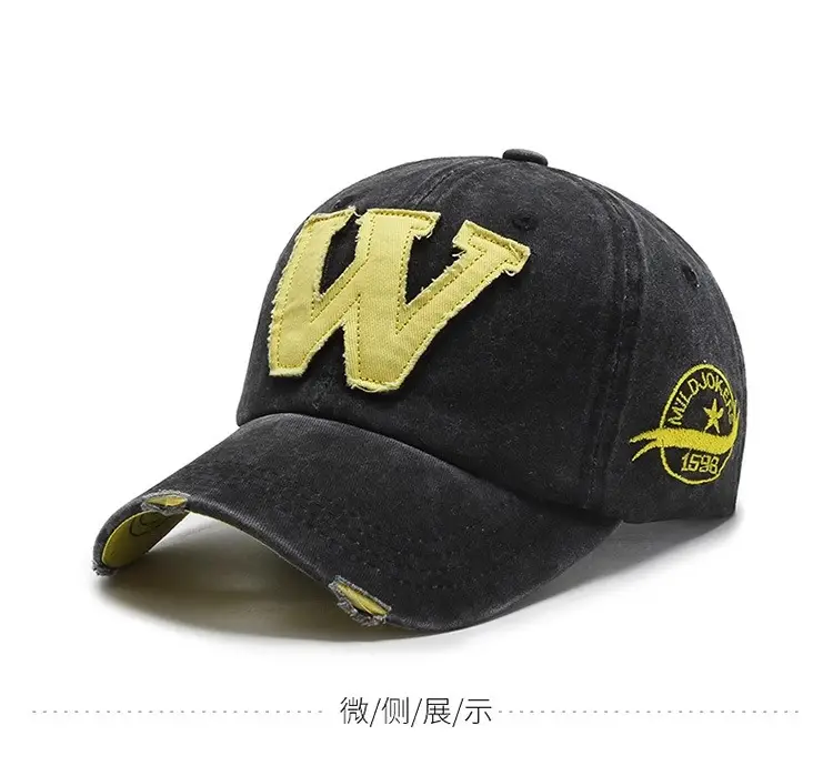 W Letter Baseball Cap Black Yellow Hot Summer — feature 11