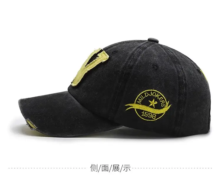 W Letter Baseball Cap Black Yellow Hot Summer — feature 12