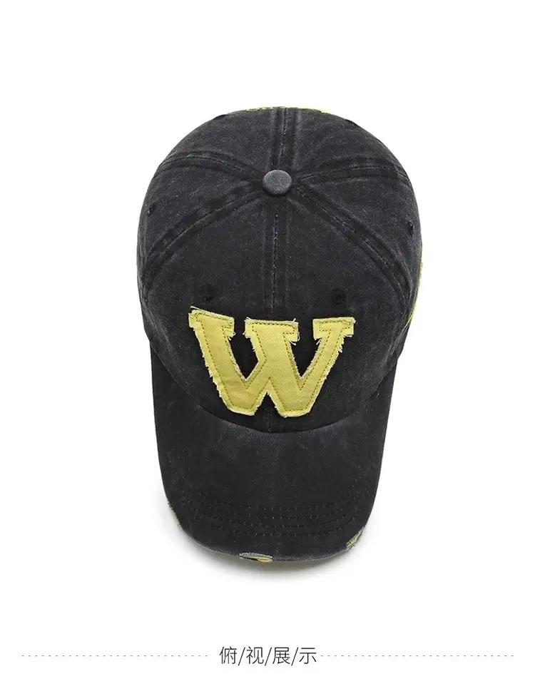 W Letter Baseball Cap Black Yellow Hot Summer — feature 14