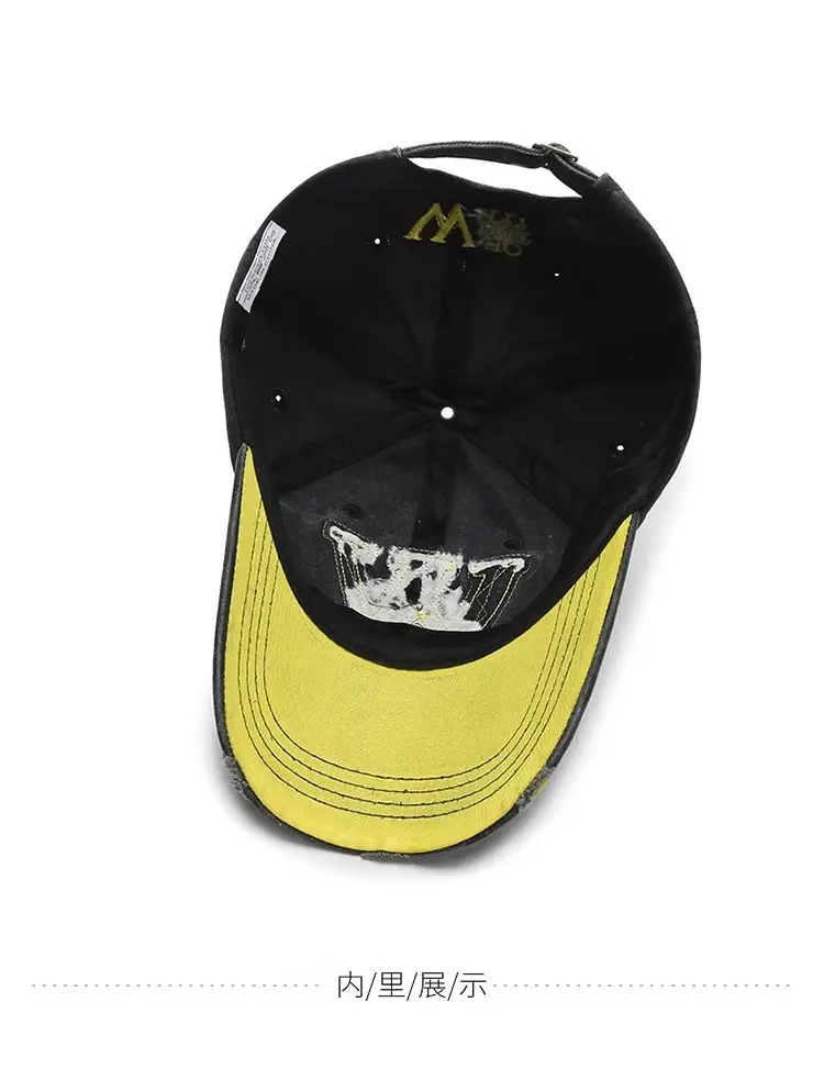 W Letter Baseball Cap Black Yellow Hot Summer — feature 15