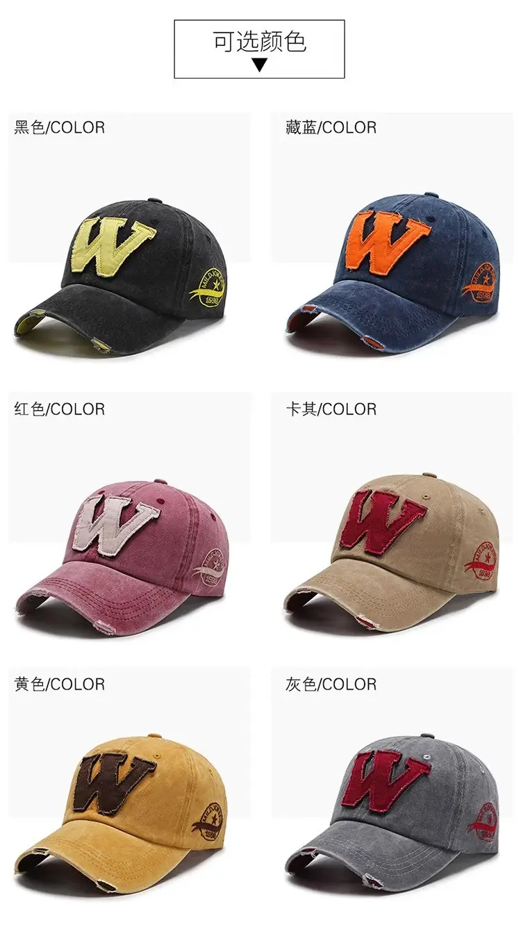 W Letter Baseball Cap Black Yellow Hot Summer — feature 9