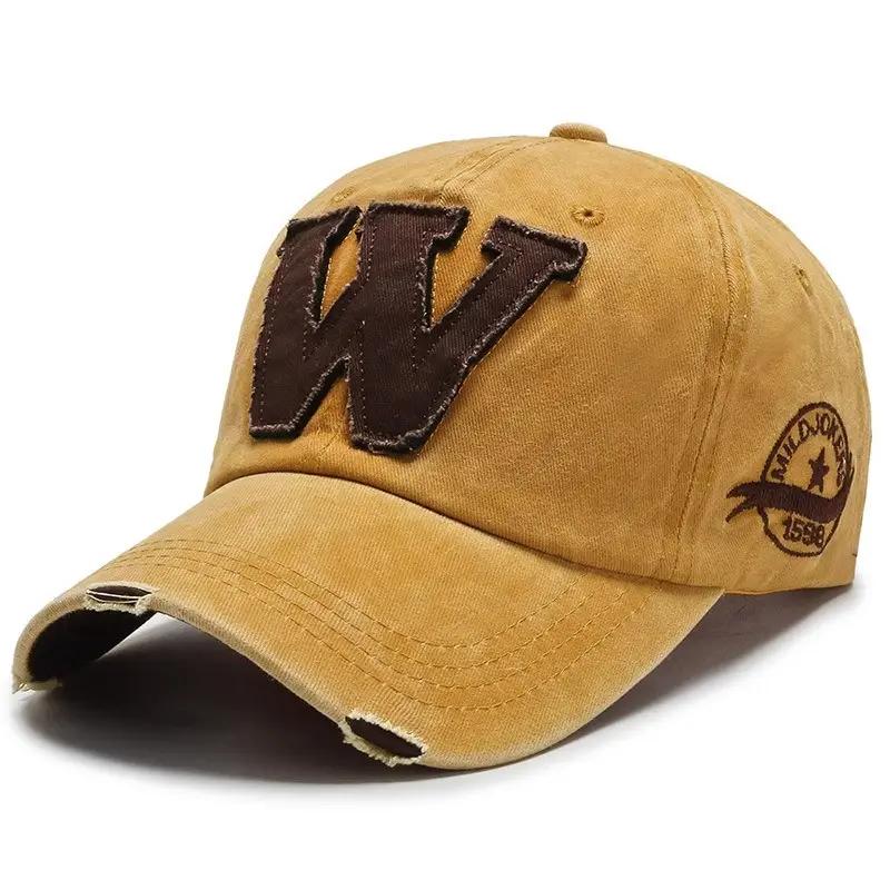 W Letter Baseball Cap Black Yellow Hot Summer - Image 2