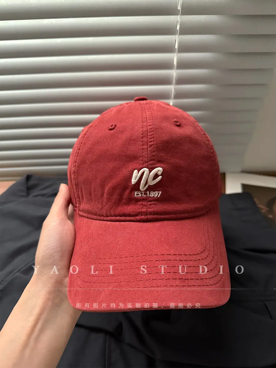 Red Embroidered Baseball Cap for Women 2026 Spring — feature 14