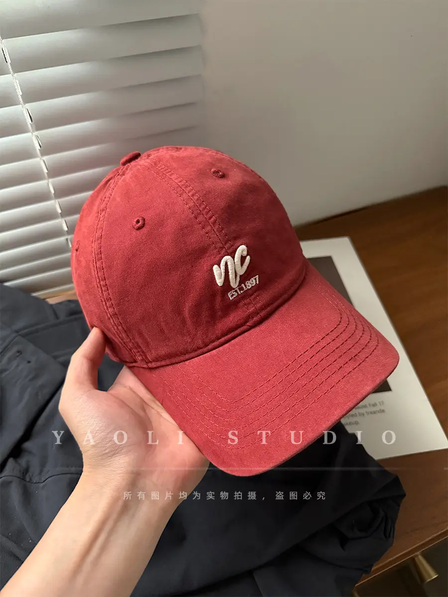 Red Embroidered Baseball Cap for Women 2026 Spring — feature 15