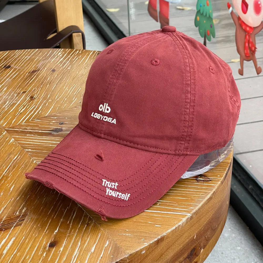 Red Embroidered Baseball Cap for Women 2026 Spring - Image 35